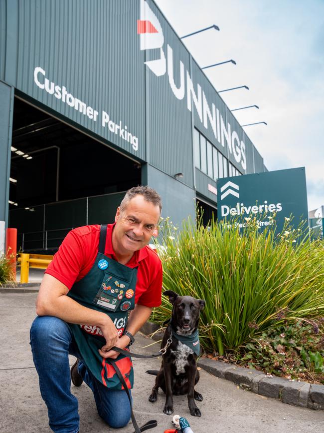 Bunnings managing director Mike Schneider and his dog Henry.