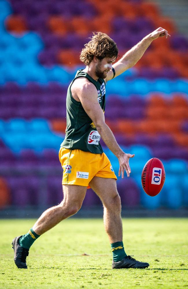 Connor West playing for St Mary's in the 2024-25 NTFL season. Picture: Patch Clapp / AFLNT Media