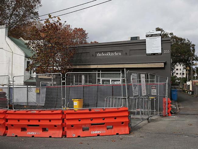 The Book Kitchen shut down after 12 years because of impact of the light rail construction on Devonshire St, Surry Hills. Picture: Daniel Aarons