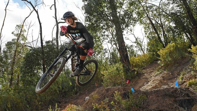 Eddie Herft on mountain bike trails at Kersbrook Forest Reserve. Picture: Tom Huntley