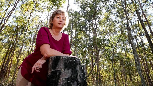 Indooroopilly resident Bron Rafferty is concerned about the amount of noise from a proposed mega zip line from Mt Cootha Summit to the Botanical Gardens. Picture AAP/David Clark