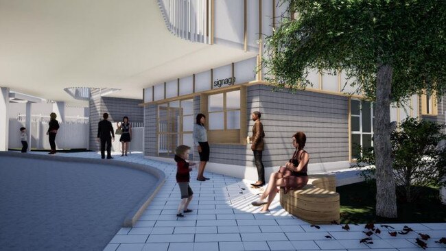 Artist's impression of the drop off, front entry of the centre. Image: supplied