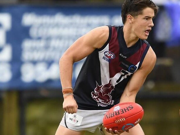 New Carlton midfield Liam Stocker in action during the TAC Cup in 2018.