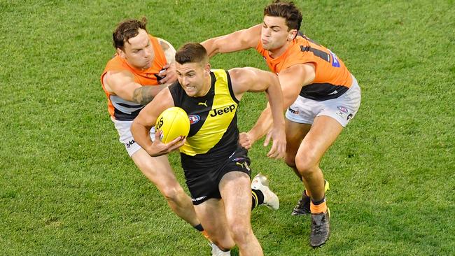 CATCH ME IF YOU CAN: Richmond’s Jack Graham breaks clear against GWS during the Tigers’ preliminary final win at the MCG. Picture: Jason Edwards.