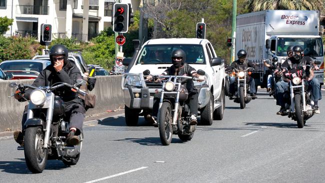 Hells Angels bikies headed for Surfers Paradise.