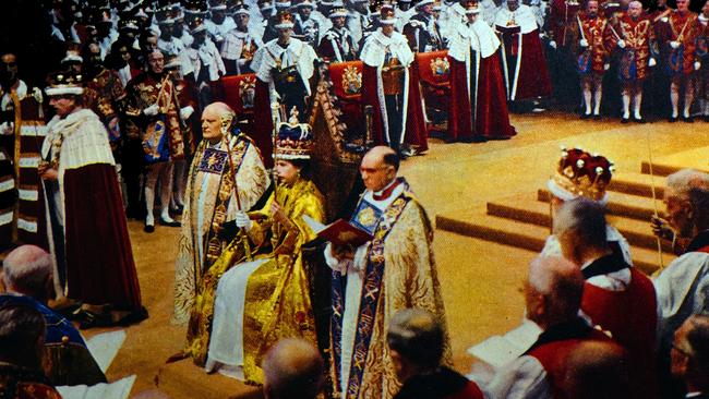 Queen Elizabeth II during her coronation in 1953.