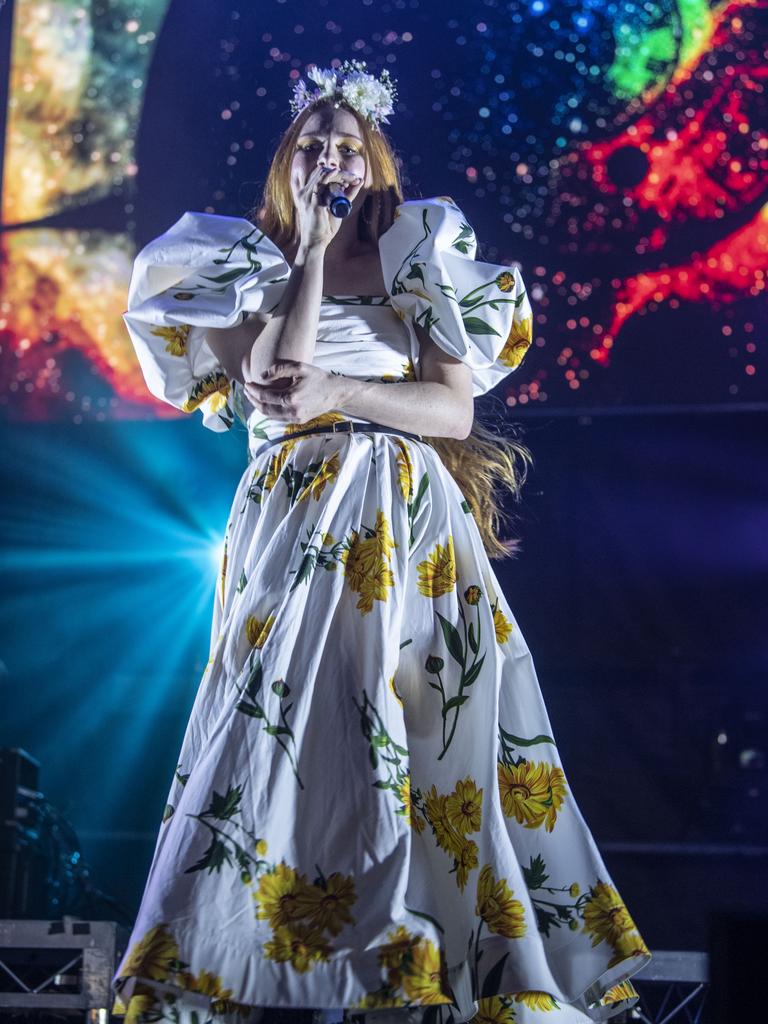 Friday nights headline act Vera Blue performs at the Toowoomba Carnival of Flowers Festival of Food and Wine. Friday, September 9, 2022. Picture: Nev Madsen.