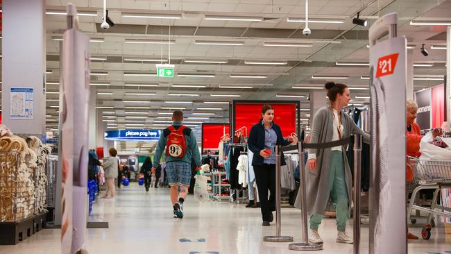 Cameras at the entrance to a Kmart store. Picture: Justin Lloyd.