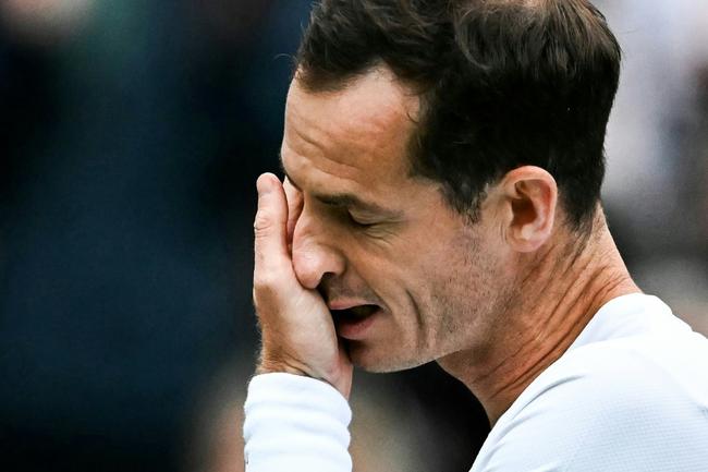 'Wish I could play forever': Andy Murray cries as he delivers a speech at the end of his doubles match