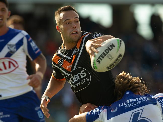 Luke Brooks and the Wests Tigers have a very friendly SuperCoach draw to start 2020. Picture: AAP Image/Steve Christo