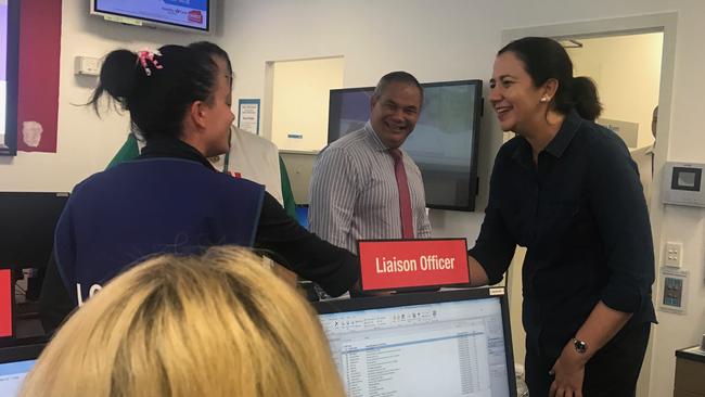 Qld premier Annastacia Palaszczuk with Gold Coast mayor Tom Tate. Photo: Lea Emery