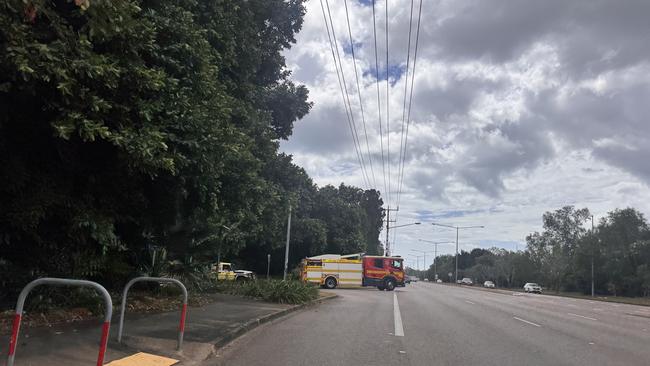 A small bushfire broke out at around 12.15pm on Monday, May 26 near Bagot Community, Ludmilla. Image: Stephanie Hanlon