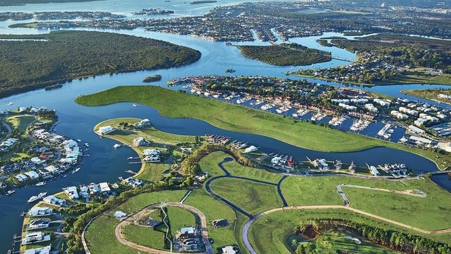 Aerial photograph of a new land release at Sanctuary Cove on the Gold Coast. Picture: Supplied