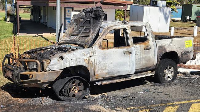 Police are investigating after a stolen car was engulfed in flames on Sunday night. Photo: Darryn Nufer