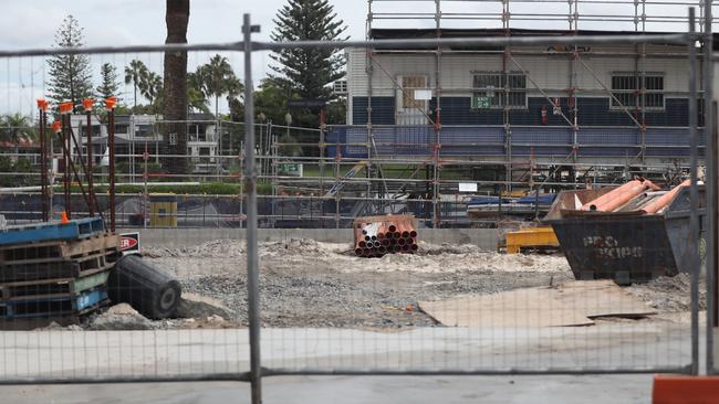 Other major builders have also collapsed including Condev, who’s site on the Gold Coast is pictured. Picture: Nigel Hallett