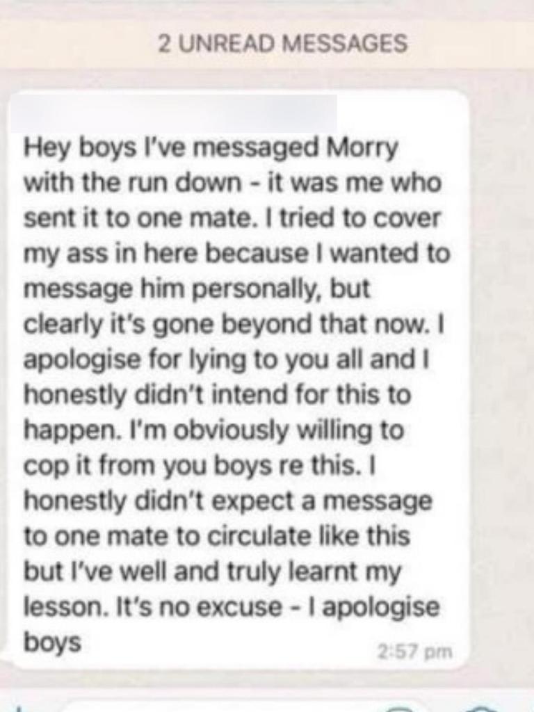 The leaked audio was shared by one of Morris’s friends.