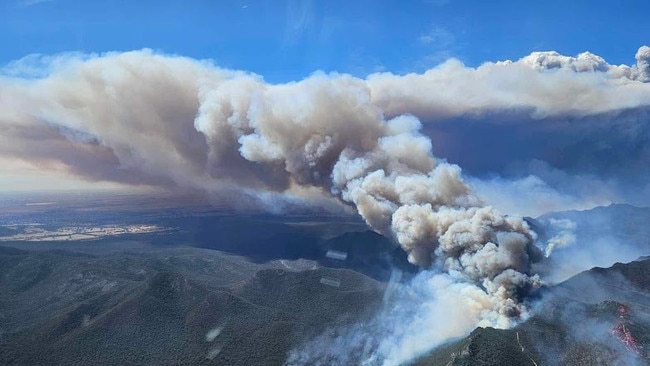 A bushfire burning in the Grampians. Picture: CFA chief officer Jason Heffernan