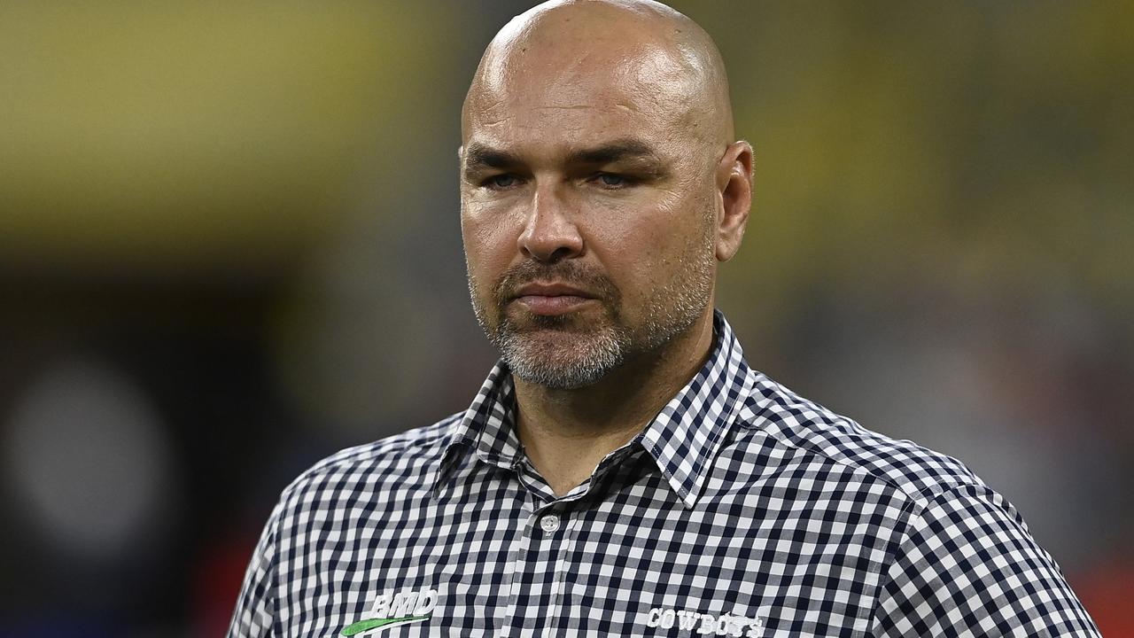 TOWNSVILLE, AUSTRALIA - APRIL 07: Cowboys coach Todd Payten looks on during the round five NRL match between North Queensland Cowboys and Gold Coast Titans at Qld Country Bank Stadium, on April 07, 2024, in Townsville, Australia. (Photo by Ian Hitchcock/Getty Images)