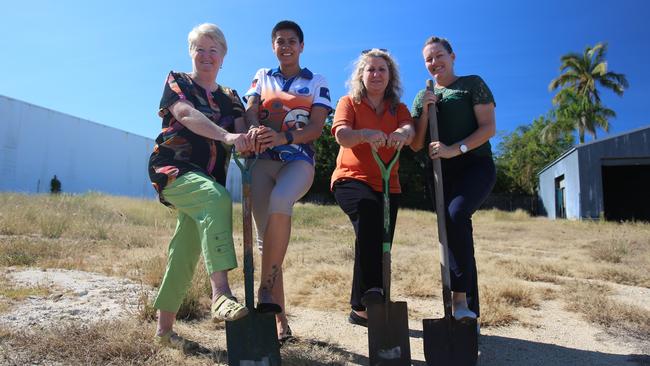 Bowen Neighbourhood chair Chris Coventry, Crystal Maako, Deanna Tinirau and Natasha Leaver are ready to get shovel down on the site of the new centre in 2019. Picture: Jordan Gilliland