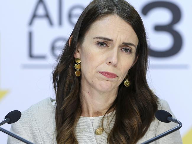 WELLINGTON, NEW ZEALAND - MAY 04: Prime Minister Jacinda Ardern speaks to media during a post cabinet press conference at Parliament on May 04, 2020 in Wellington, New Zealand. Today, for the first time since lockdown measures were introduced, New Zealand recorded no new cases of COVID-19 or related deaths over a 24 hour period. New Zealand Prime Minister Jacinda Ardern has announced two days notice will be given before any further possible move in COVID-19 alert levels with the next decision to be made on May 11. New Zealand's lockdown measures eased slightly on April 28 as the country moved to COVID-19 Alert Level 3. New Zealanders must still remain home unless going to work, school, picking up essential supplies or exercising, but under Level 3, recreational activities such as swimming, surfing, fishing and hunting are allowed provided social distancing is maintained. Restaurants, cafes and other food businesses may now offer takeaway or delivery services only. Schools were scheduled to reopen April 29 for children up to Year 10 who cannot study from home, or whose parents need to return to work. Mass gatherings remain banned, and only at Level 2 will indoor events of 100 people or outdoor events of 500 people be permitted. However, under Alert Level 3 an exception has been made for funerals and weddings, with no more than 10 attendees now permitted provided there is no reception event or food served. New Zealander has been in full lockdown since March 26. (Photo by Hagen Hopkins/Getty Images)