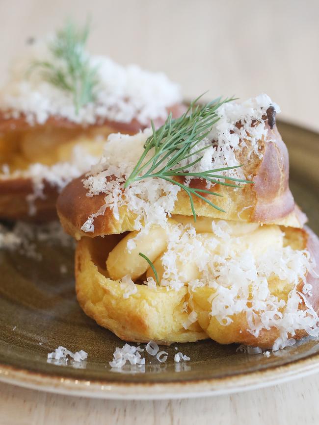 Marla Singer’s menu includes some delicious snacks such as these parmesan custard profiteroles. Picture: Nikki Davis-Jones