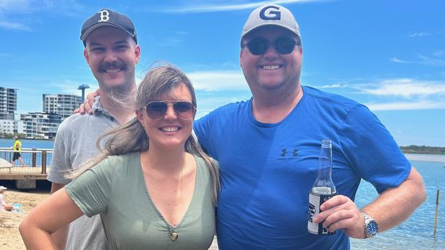 Ben Brooks, Krystal Brooks and Chris Pullen at Australia Day celebrations for 2023 in Cotton Tree.