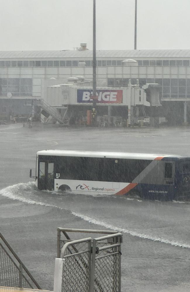 Flights were scuttled at Sydney Airport on Sunday due to heavy rains. Picture: Twitter / Louis