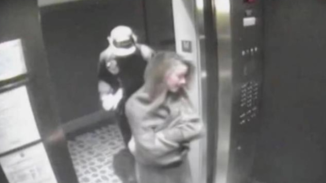 Amber Heard gets into the penthouse lift with James Franco on CCTV vision.