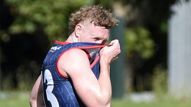 Clayton Oliver at Melbourne pre-season training. Picture: Andrew Henshaw