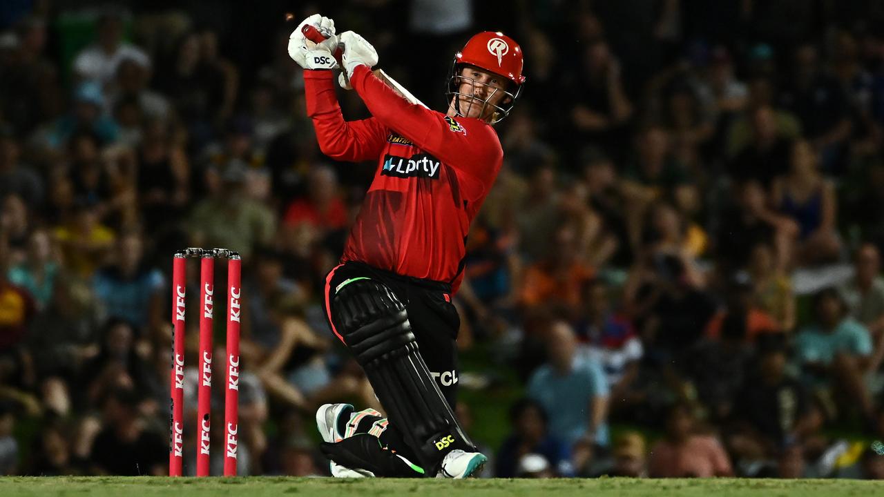 CAIRNS, AUSTRALIA - DECEMBER 15: Nic Maddinson of the Renegades bats during the Men's Big Bash League match between the Brisbane Heat and the Melbourne Renegades at Cazaly's Stadium, on December 15, 2022, in Cairns, Australia. (Photo by Emily Barker/Getty Images)