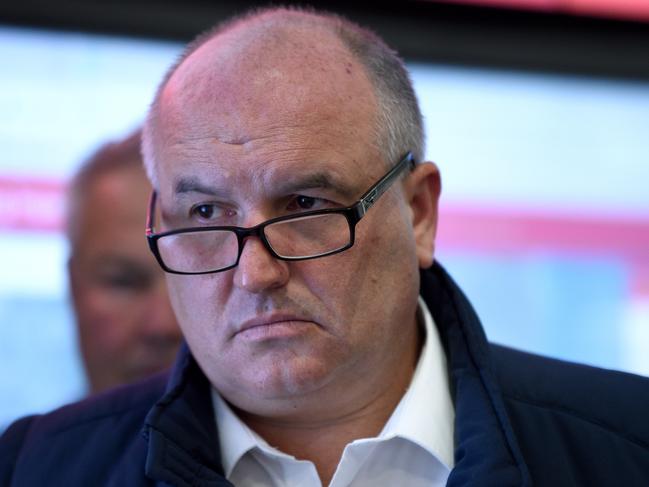 Minister for Police and Emergency Services David Elliott is seen during a briefing at the Rural Fire Serviceâ€™s (RFS) HQ in Sydney, Monday, January 6, 2020. (AAP Image/Bianca De Marchi) NO ARCHIVING