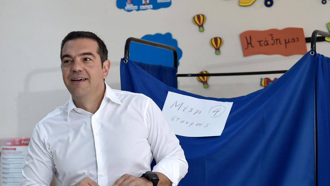 Former PM Alexis Tsipras conceded defeat, adding he respected the popular vote. Picture: AFP