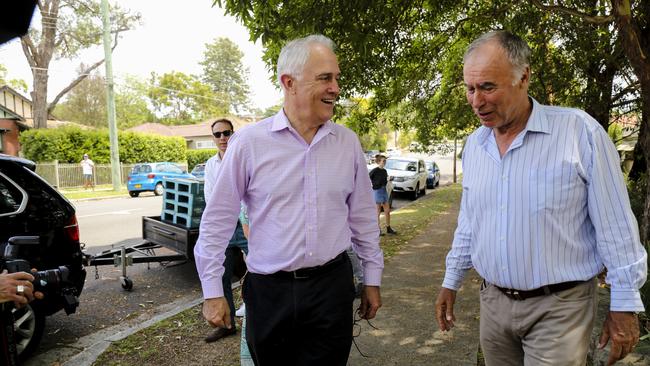 Prime Minister Malcolm Turnbull, pictured with newly elected Liberal member for Bennelong, John Alexander, is expected to reshuffle his Cabinet this week. Picture: Paul Braven