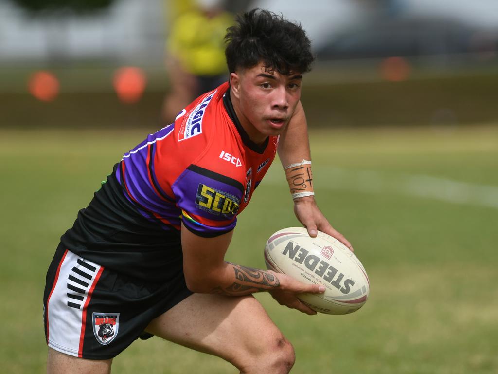 Kirwan SHS against Mackay SHS in a Round 3 Aaron Payne Cup clash at Kirwan SHS grounds. Kirwan's Hoani Harris. Picture: Evan Morgan