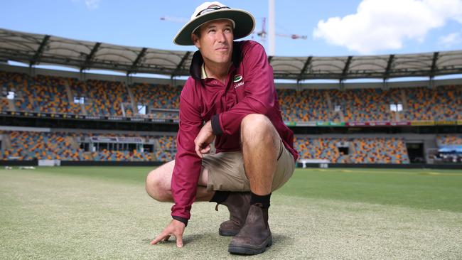 Gabba groundsman David Sandurski doesn’t want to “wind it back too far”. Picture: Peter Wallis