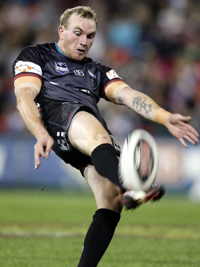 Luke Walsh as a Penrith Panther in a clash against the Gold Coast Titans at then CUA Stadium.