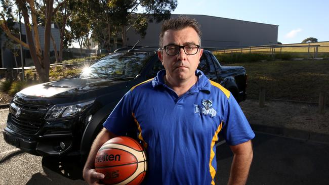 Basketball coach Raph Cossa wants Monash Council to improve parking at Waverley Basketball Stadium. Picture: Stuart Milligan