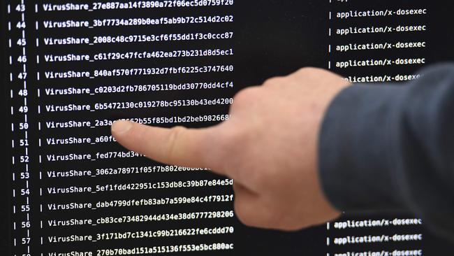 Cyber security threats are growing in Australia. PictureL DAMIEN MEYER / AFP