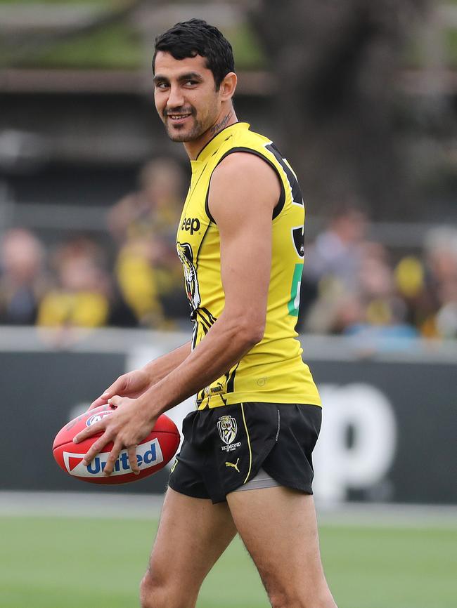 Marlion Pickett at Richmond training ahead of the grand final. Picture: Michael Klein.