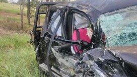 Two men were hospitalised after a two-vehicle crash on the Leichhardt Highway at Condamine.