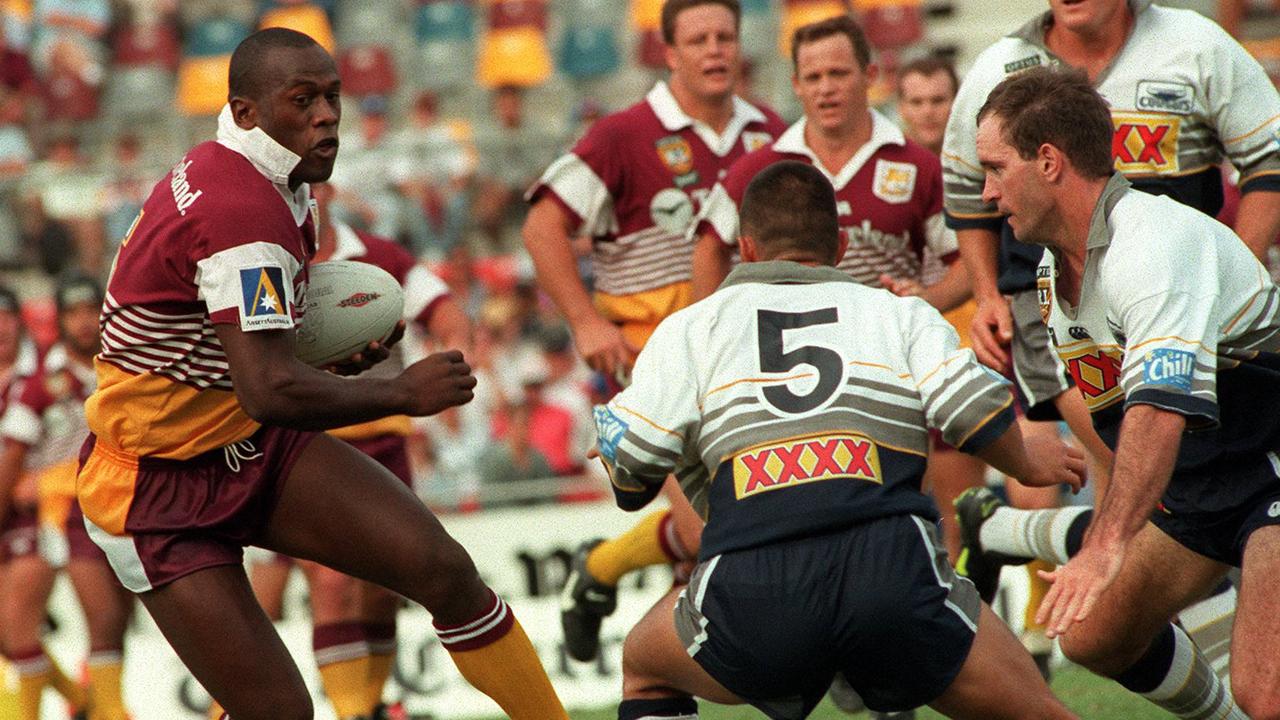 Wendell Sailor of the Broncos celebrates after the ARL match