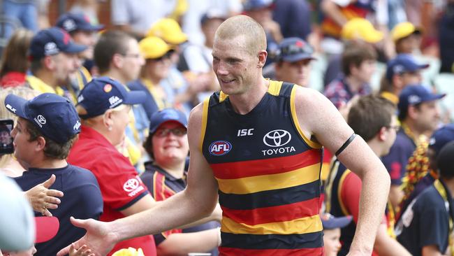 Sam Jacobs has become one of the AFL’s most reliable ruckmen since leaving Carlton for Adelaide. Picture: Sarah Reed.