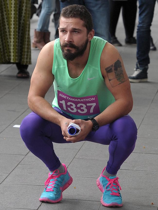 Shia LaBeouf and his mad, mad, running gear.