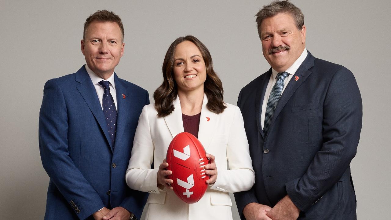 Daisy Pearce, James Brayshaw and Brian Taylor will be front and centre. Photo: Channel 7.