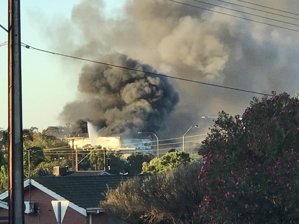 The fire breaks out at Thomas Food abattoir. Picture: Twitter / @lifesnotforall