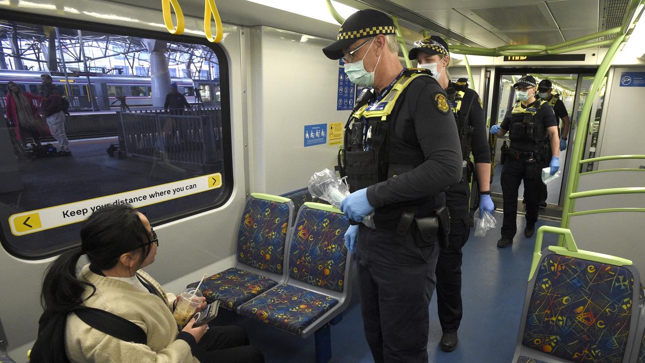 Police and PSOs enforcing mask-wearing on public transport have only handed out 58 fines. Picture: Andrew Henshaw