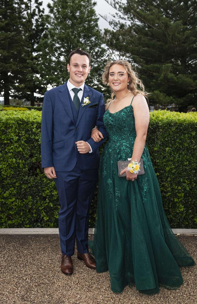 Riley Gardner and Caitlin Loveday at Centenary Heights State High School formal at Picnic Point, Friday, November 15, 2024. Picture: Kevin Farmer