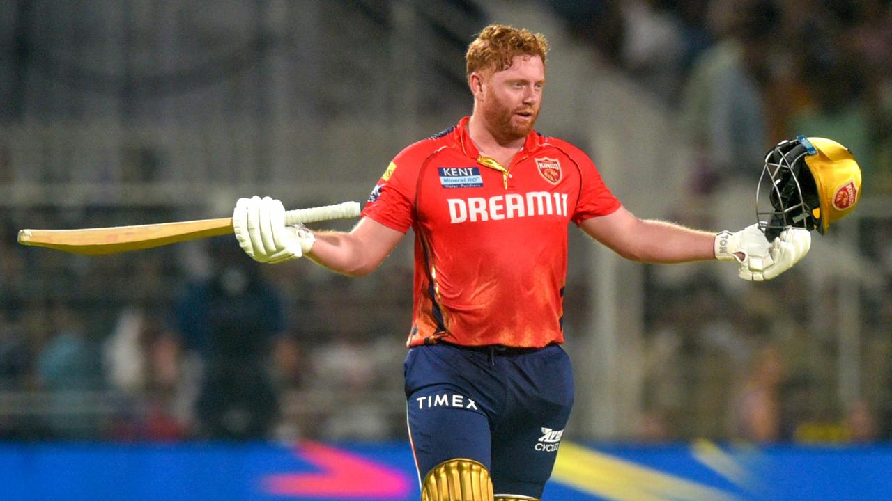 Jonny Bairstow celebrates after scoring a century. (Photo by AFP)