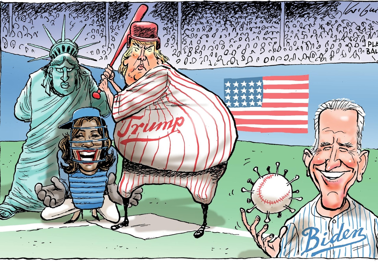 Mark Knight Baseball Cartoon On The 2020 US Election | KidsNews