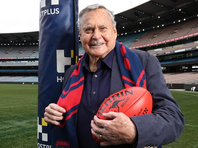 Finals are back the MCG. Football legend Ron Barassi is looking forward for his beloved Melbourne Demons to take home the 2022 Premiership Cup.              Picture: David Caird